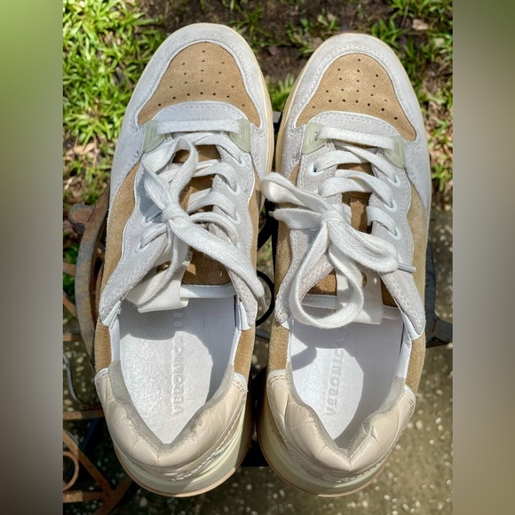 Veronica Beard Sneakers Suede Colorblock Women’s US 7.5 Designer Leather - Picture 6 of 16